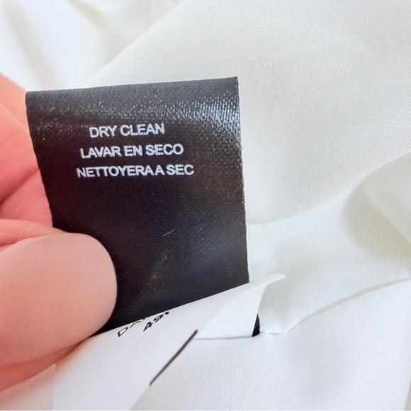 Tahari ASL Women Size 12 White Cream Double Breasted Pleated Mini Blazer Dress - Picture 9 of 10